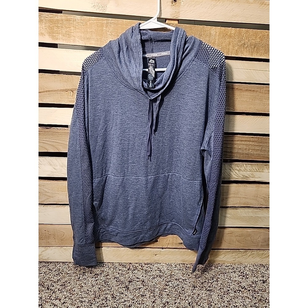 RBX Women's Long Sleeve Blue Pullover Sweater Size X- Large Cowl Neck Pockets